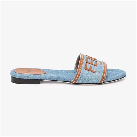 fendi slides women sale|Fendi denim slides.